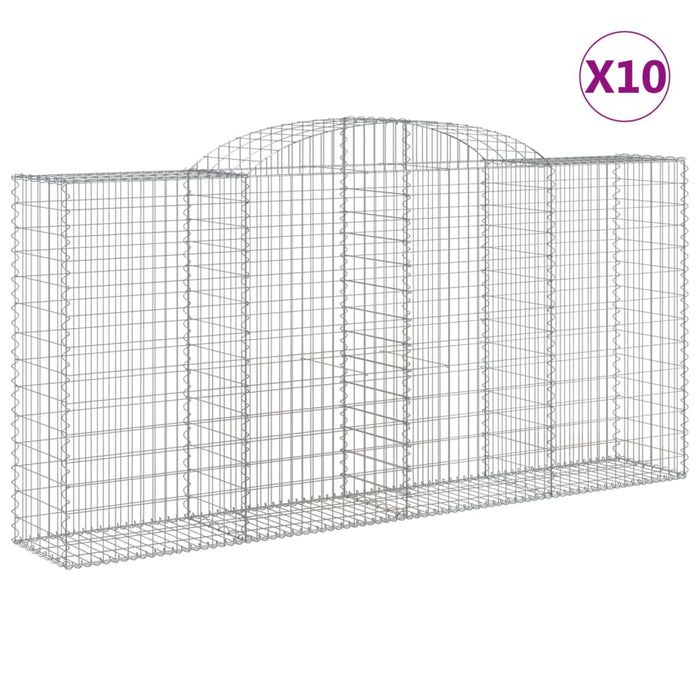 Coșuri gabion arcuite 10 buc, 300x50x140/160cm, fier galvanizat - WALTI WALTI