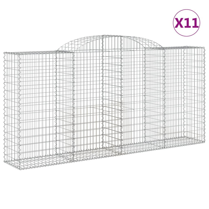 Coșuri gabion arcuite 11 buc, 300x50x140/160cm, fier galvanizat - WALTI WALTI