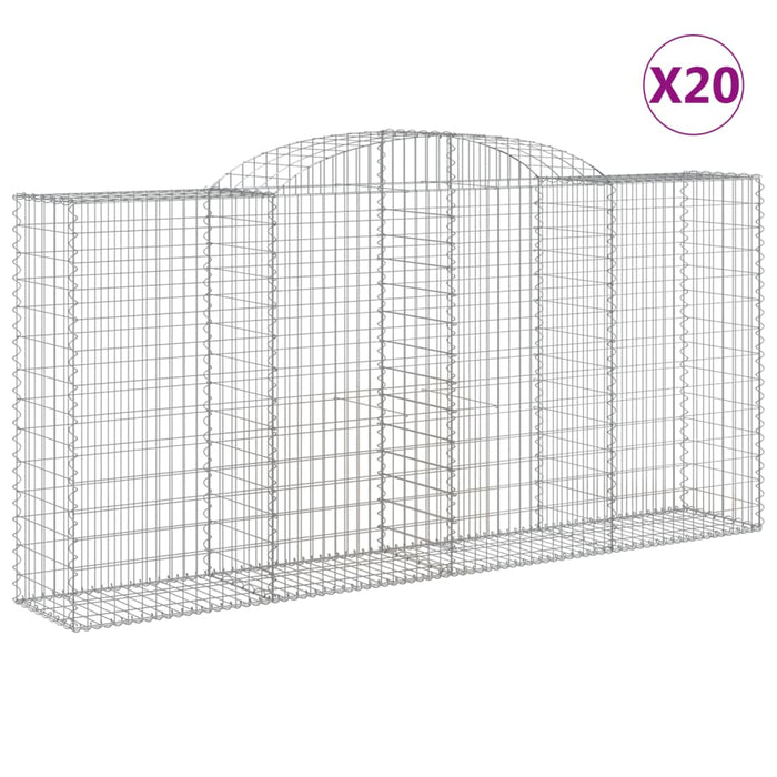 Coșuri gabion arcuite 20 buc, 300x50x140/160cm, fier galvanizat - WALTI WALTI