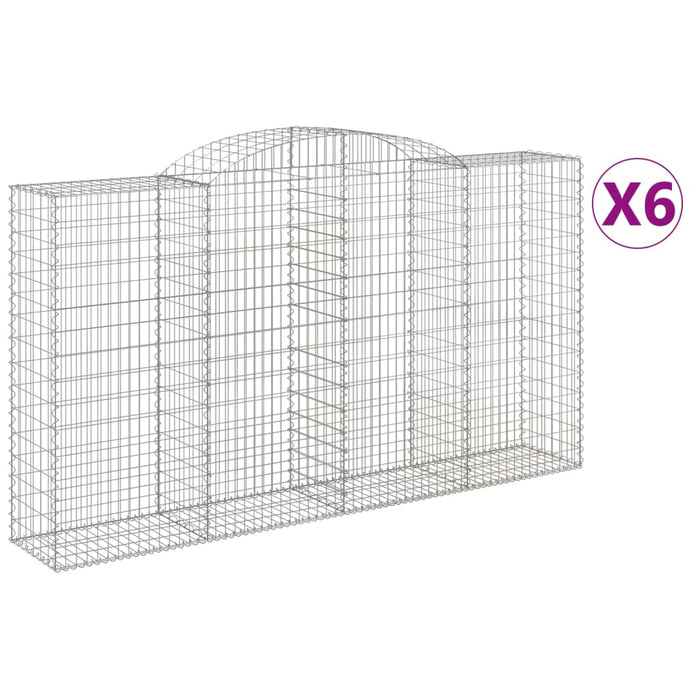 Coșuri gabion arcuite 6 buc, 300x50x160/180 cm, fier galvanizat - WALTI WALTI