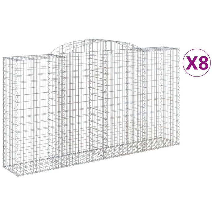Coșuri gabion arcuite 8 buc, 300x50x160/180 cm, fier galvanizat - WALTI WALTI