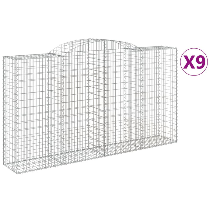Coșuri gabion arcuite 9 buc, 300x50x160/180 cm, fier galvanizat - WALTI WALTI