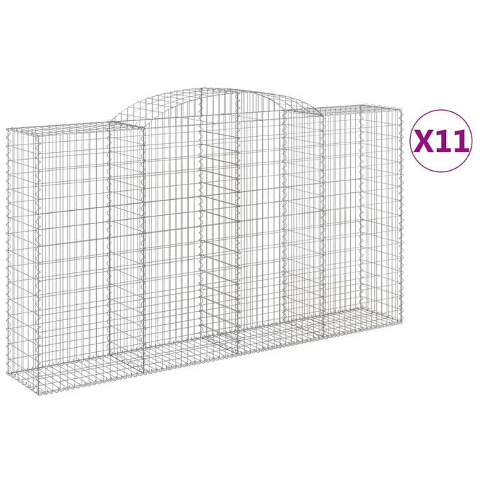 Coșuri gabion arcuite 11 buc, 300x50x160/180cm, fier galvanizat - WALTI WALTI