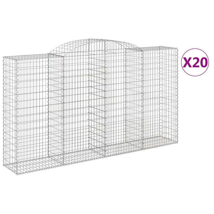 Coșuri gabion arcuite 2 buc, 300x50x160/180 cm, fier galvanizat - WALTI WALTI