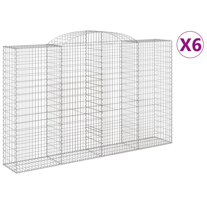 Coșuri gabion arcuite 6 buc, 300x50x180/200 cm, fier galvanizat - WALTI WALTI
