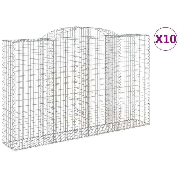 Coșuri gabion arcuite 10 buc, 300x50x180/200 cm fier galvanizat - WALTI WALTI