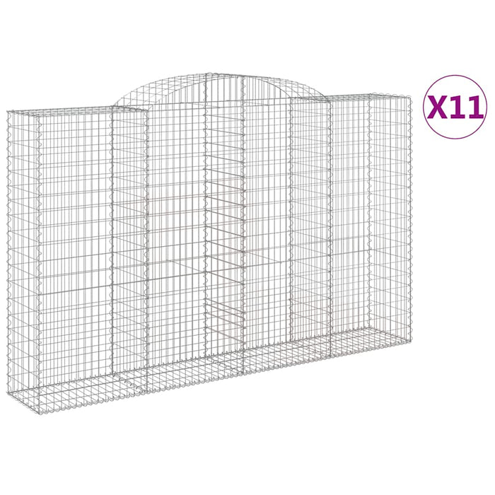 Coșuri gabion arcuite 11 buc, 300x50x180/200 cm fier galvanizat - WALTI WALTI