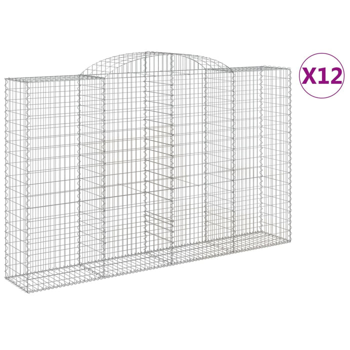 Coșuri gabion arcuite 12 buc, 300x50x180/200 cm fier galvanizat - WALTI WALTI