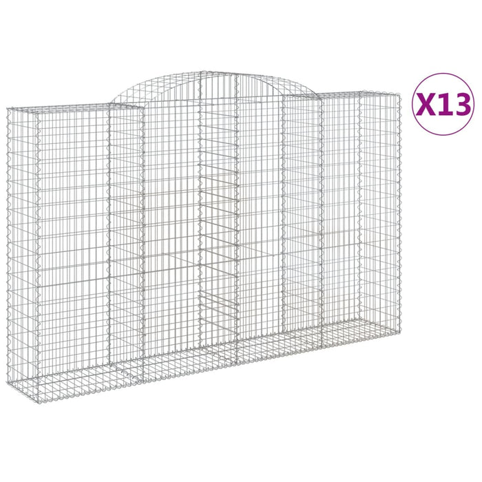 Coșuri gabion arcuite 13 buc, 300x50x180/200 cm fier galvanizat - WALTI WALTI
