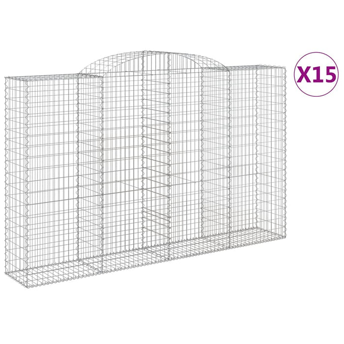 Coșuri gabion arcuite 15 buc, 300x50x180/200 cm fier galvanizat - WALTI WALTI