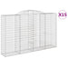 Coșuri gabion arcuite 15 buc, 300x50x180/200 cm fier galvanizat - WALTI WALTI