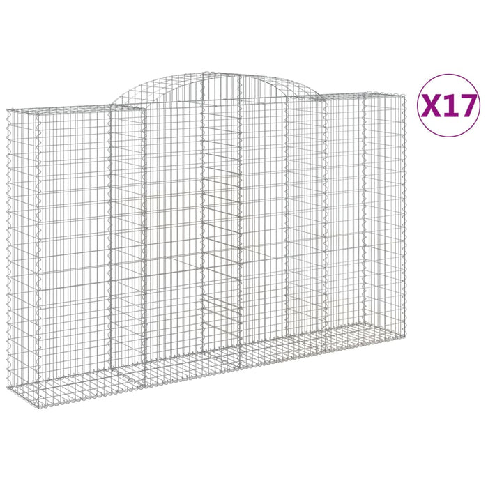 Coșuri gabion arcuite 17 buc, 300x50x180/200 cm fier galvanizat - WALTI WALTI