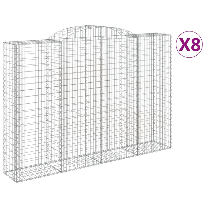 Coșuri gabion arcuite 8 buc. 300x50x200/220 cm fier galvanizat - WALTI WALTI