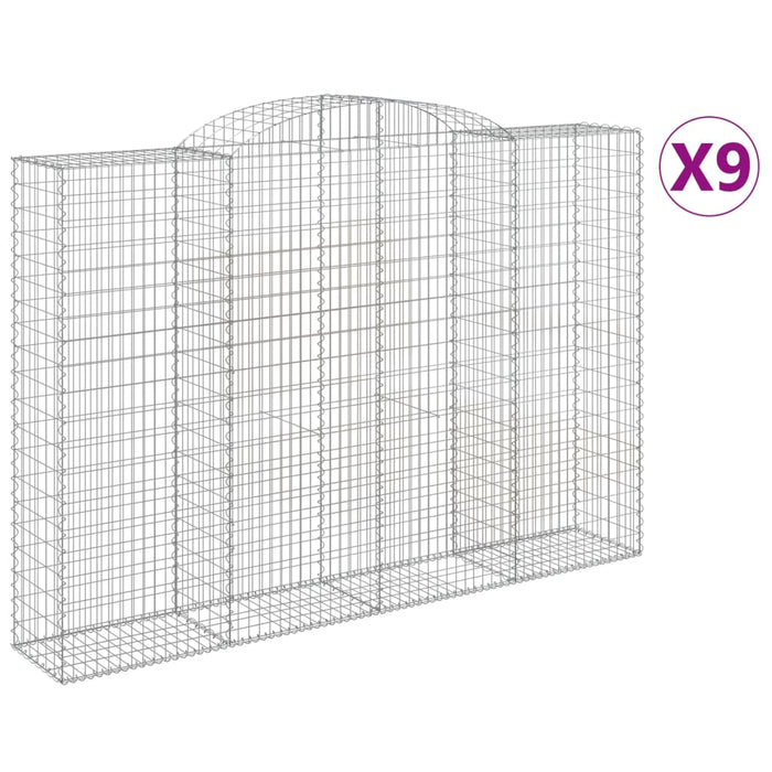 Coșuri gabion arcuite 9 buc. 300x50x200/220 cm fier galvanizat - WALTI WALTI