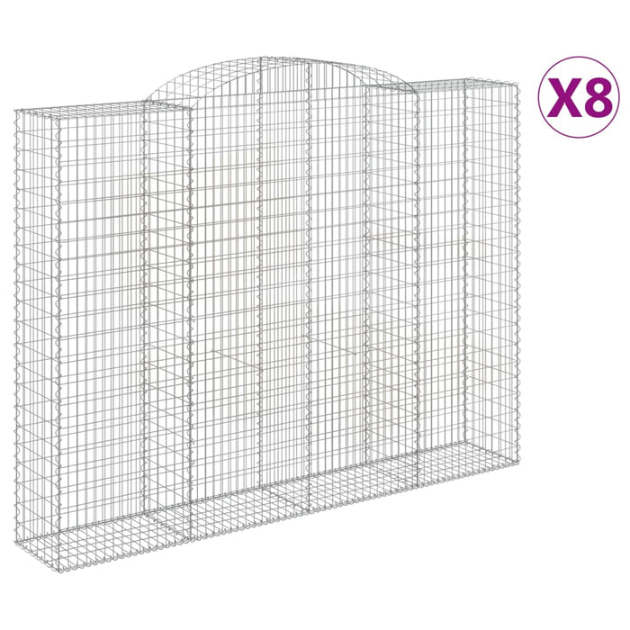 Coșuri gabion arcuite, 8 buc, 300x50x220/240cm, fier galvanizat - WALTI WALTI