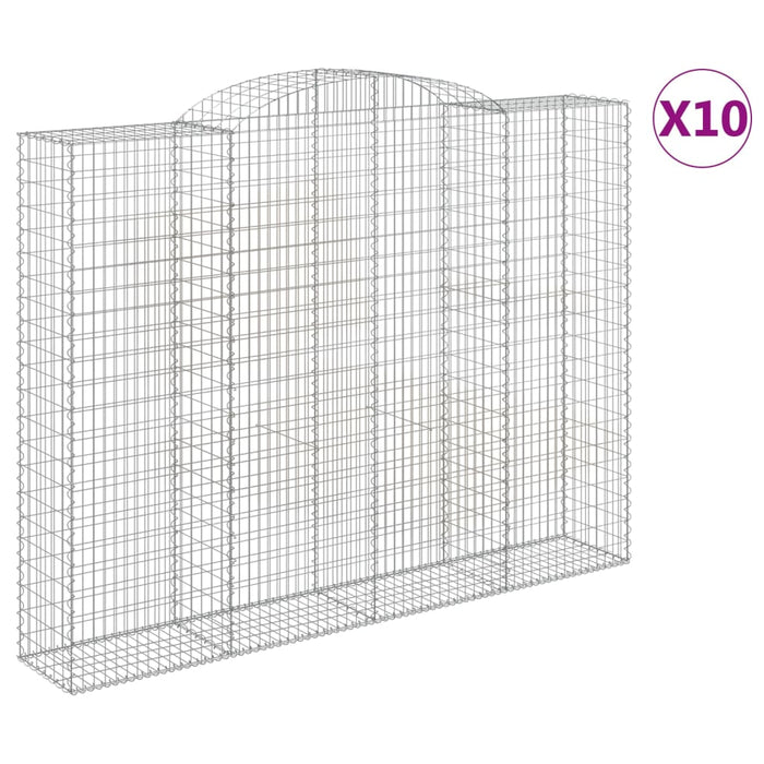 Coșuri gabion arcuite, 10 buc 300x50x220/240cm, fier galvanizat - WALTI WALTI