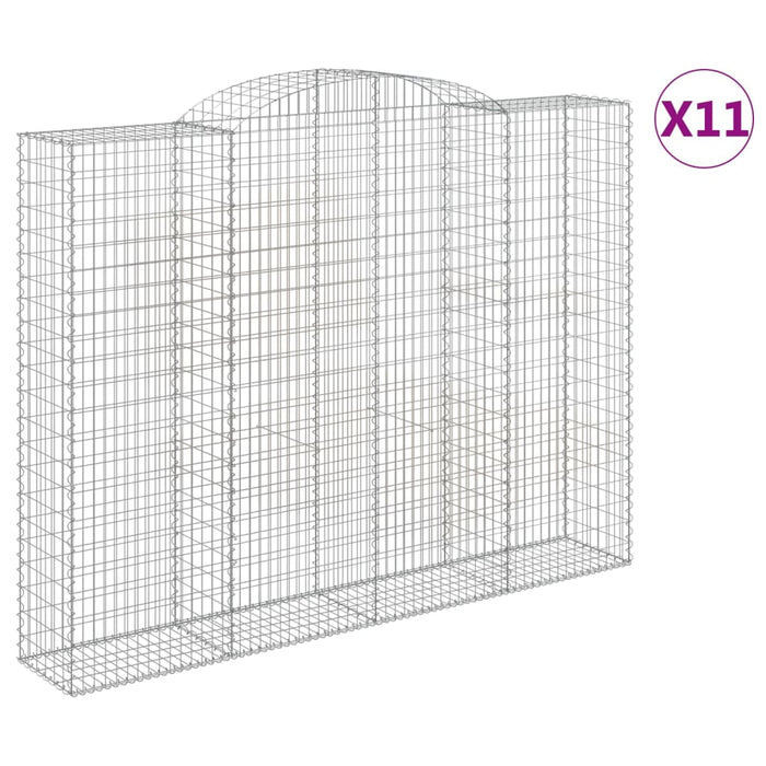 Coșuri gabion arcuite, 11 buc 300x50x220/240cm, fier galvanizat - WALTI WALTI