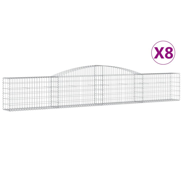 Coșuri gabion arcuite 8 buc, 400x30x60/80 cm, fier galvanizat - WALTI WALTI