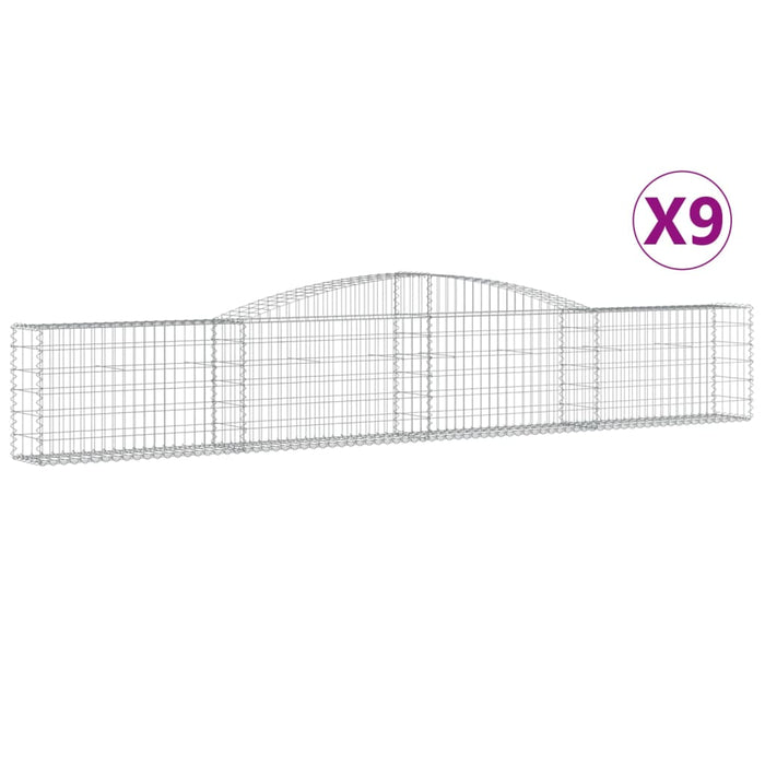 Coșuri gabion arcuite 9 buc, 400x30x60/80 cm, fier galvanizat - WALTI WALTI