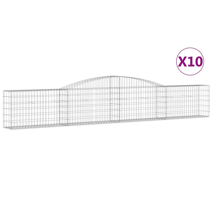Coșuri gabion arcuite 10 buc, 400x30x60/80 cm, fier galvanizat - WALTI WALTI