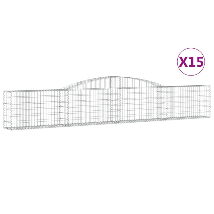 Coșuri gabion arcuite 15 buc, 400x30x60/80 cm, fier galvanizat - WALTI WALTI