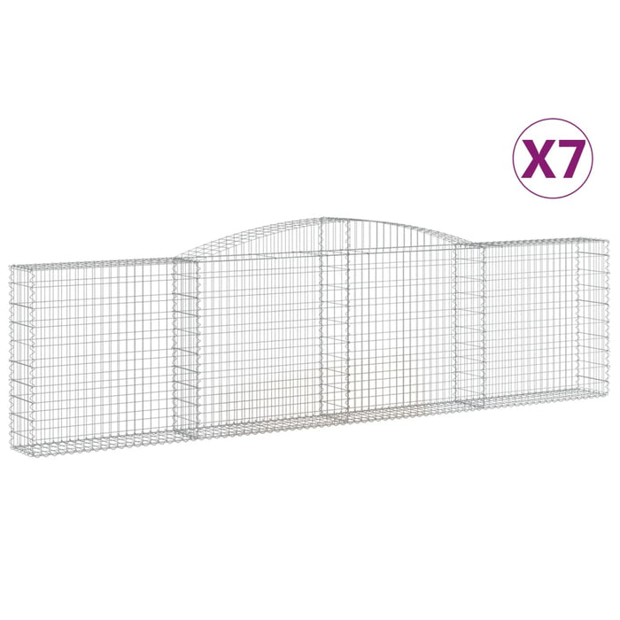 Coșuri gabion arcuite 7 buc, 400x30x100/120 cm fier galvanizat - WALTI WALTI