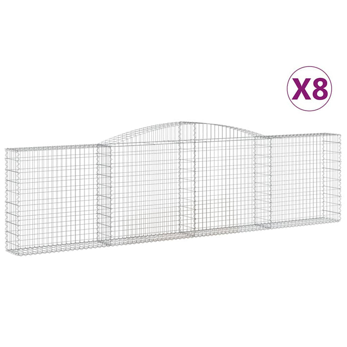 Coșuri gabion arcuite 8 buc, 400x30x100/120 cm fier galvanizat - WALTI WALTI