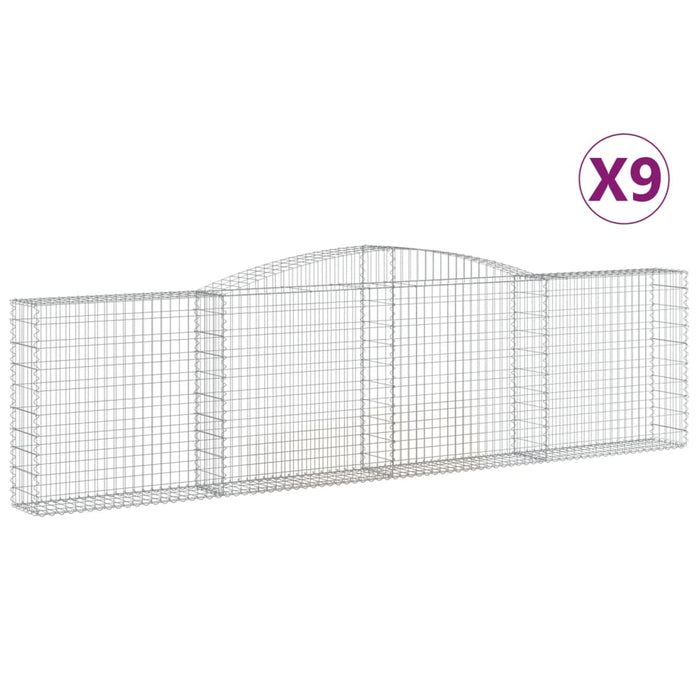 Coșuri gabion arcuite 9 buc, 400x30x100/120 cm fier galvanizat - WALTI WALTI