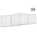 Coșuri gabion arcuite 9 buc, 400x30x100/120 cm fier galvanizat - WALTI WALTI