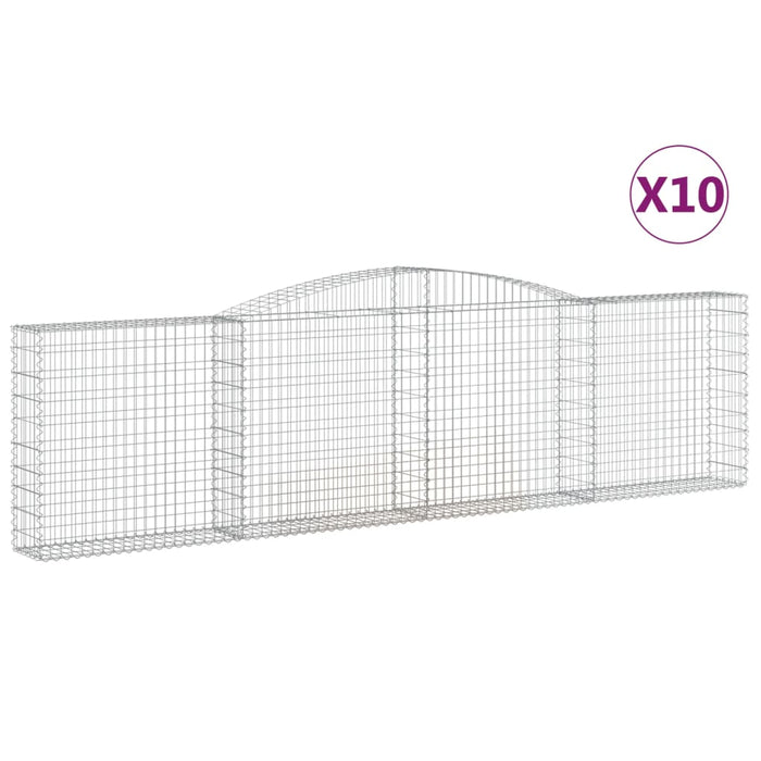 Coșuri gabion arcuite 10 buc, 400x30x100/120 cm fier galvanizat - WALTI WALTI