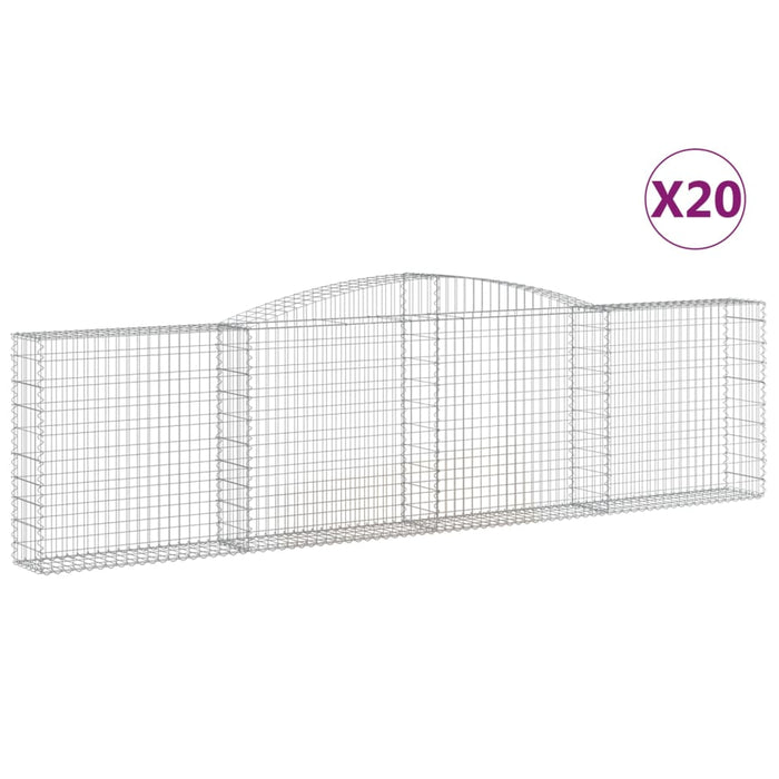 Coșuri gabion arcuite 20 buc, 400x30x100/120 cm fier galvanizat - WALTI WALTI