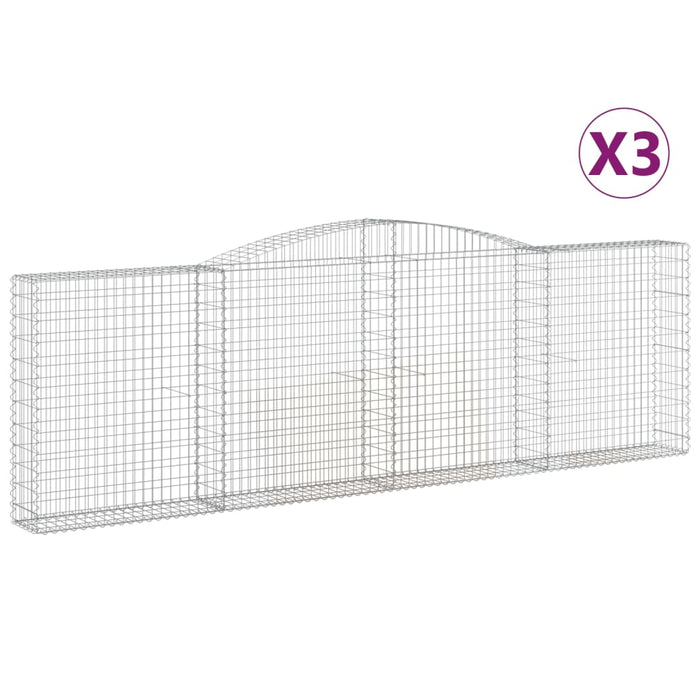 Coșuri gabion arcuite 3 buc. 400x30x120/140cm fier galvanizat - WALTI WALTI