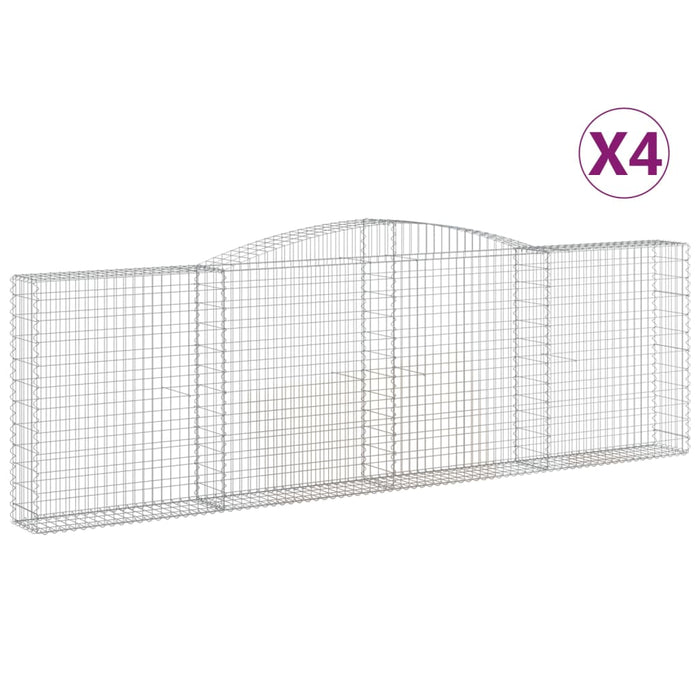 Coșuri gabion arcuite 4 buc. 400x30x120/140cm fier galvanizat - WALTI WALTI