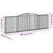 Coșuri gabion arcuite 4 buc. 400x30x120/140cm fier galvanizat - WALTI WALTI