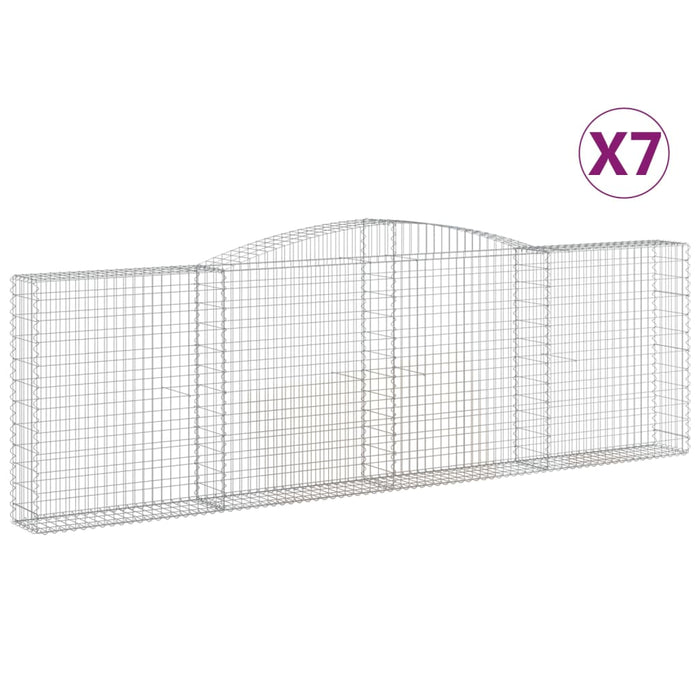 Coșuri gabion arcuite 7 buc. 400x30x120/140 cm fier galvanizat - WALTI WALTI