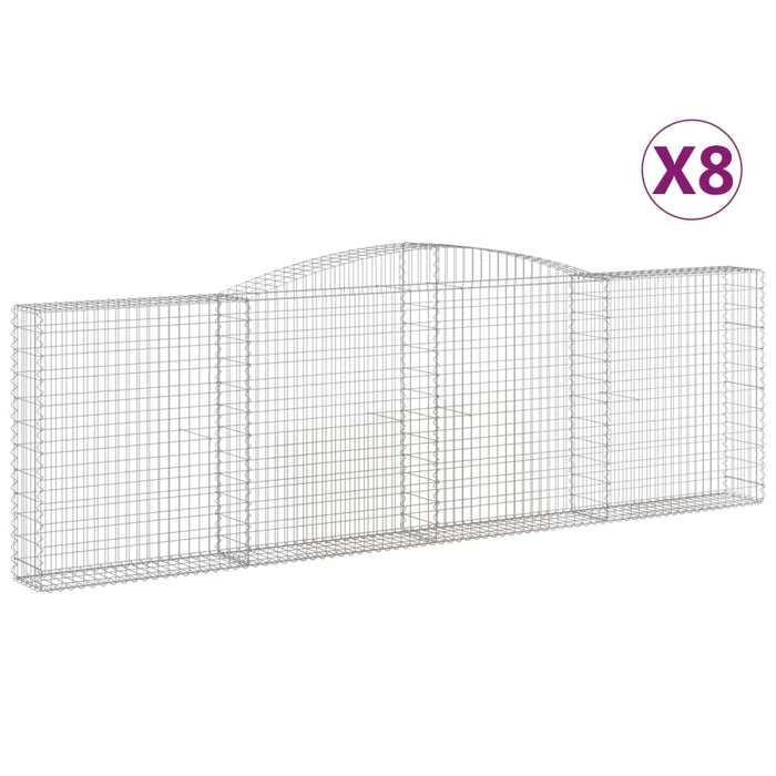 Coșuri gabion arcuite 8 buc. 400x30x120/140 cm fier galvanizat WALTI