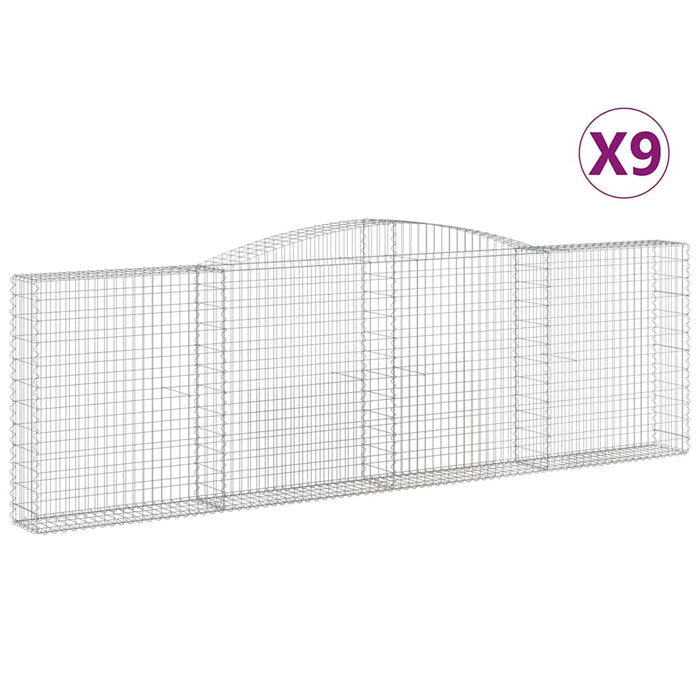 Coșuri gabion arcuite 9 buc. 400x30x120/140 cm, fier galvanizat - WALTI WALTI