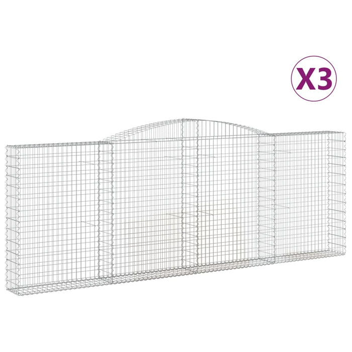 Coșuri gabion arcuite 3 buc. 400x30x140/160 cm fier galvanizat - WALTI WALTI