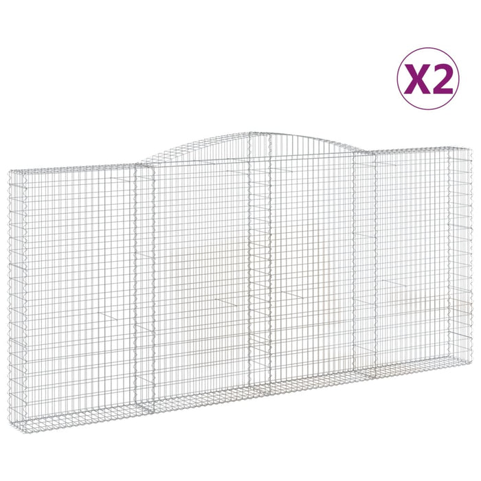 Coșuri gabion arcuite 2 buc, 400x30x180/200 cm, fier galvanizat - WALTI WALTI