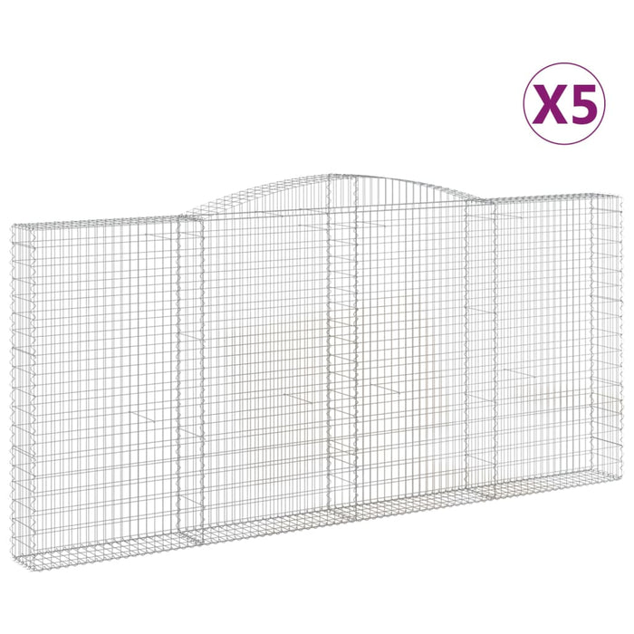 Coșuri gabion arcuite 5 buc, 400x30x180/200 cm, fier galvanizat - WALTI WALTI