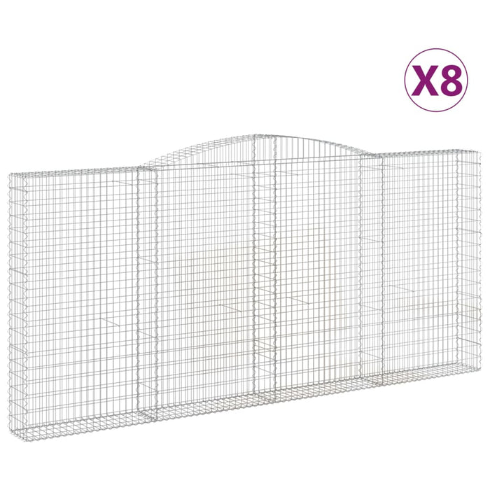 Coșuri gabion arcuite 8 buc, 400x30x180/200 cm, fier galvanizat - WALTI WALTI