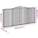 Coșuri gabion arcuite 8 buc, 400x30x180/200 cm, fier galvanizat - WALTI WALTI