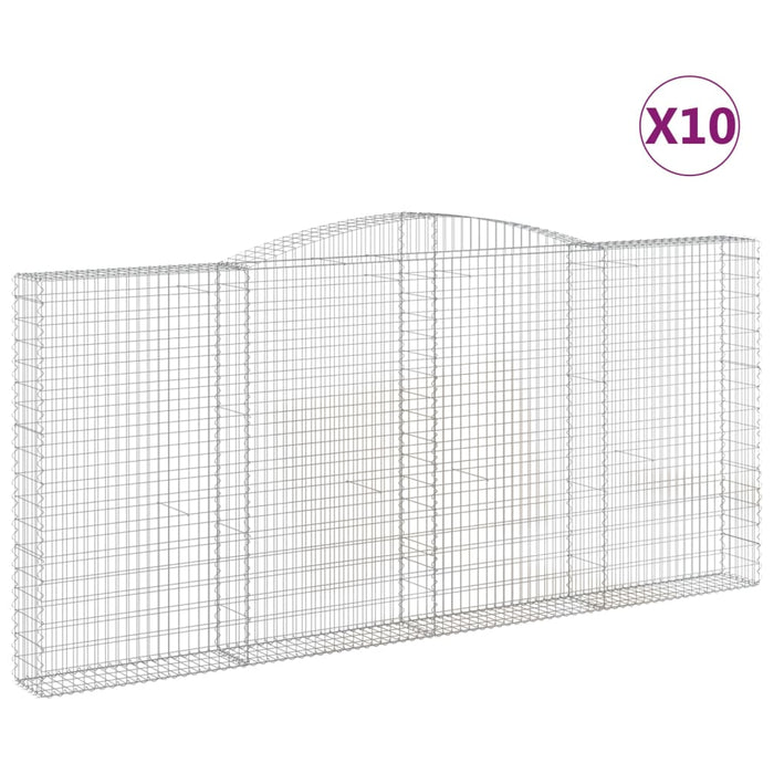 Coșuri gabion arcuite 10 buc, 400x30x180/200cm, fier galvanizat - WALTI WALTI
