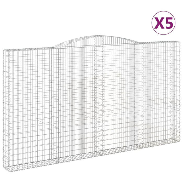 Coșuri gabion arcuite, 5 buc, 400x30x220/240cm, fier galvanizat - WALTI WALTI