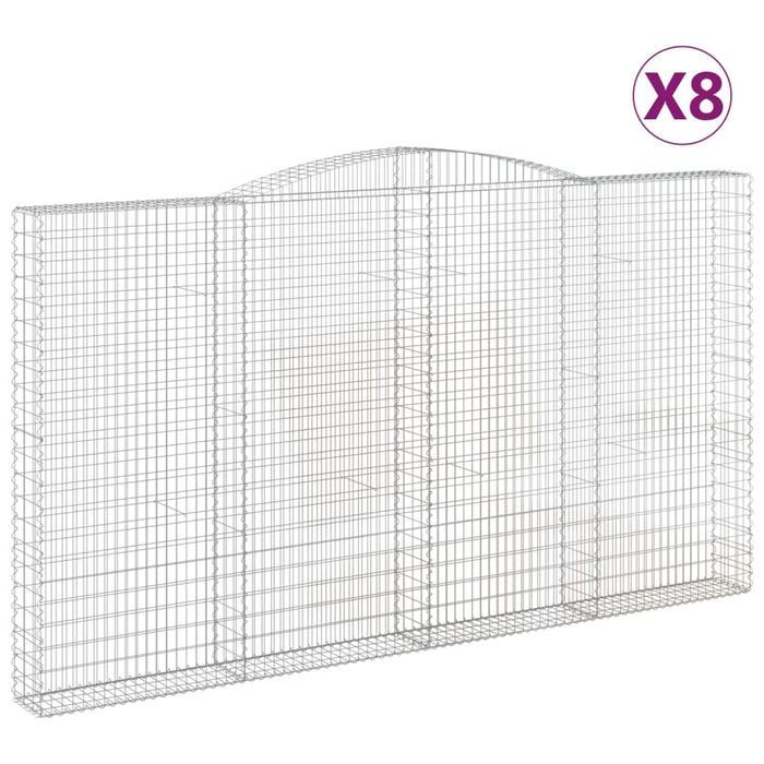Coșuri gabion arcuite, 8 buc, 400x30x220/240cm, fier galvanizat - WALTI WALTI