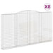 Coșuri gabion arcuite, 8 buc, 400x30x220/240cm, fier galvanizat - WALTI WALTI