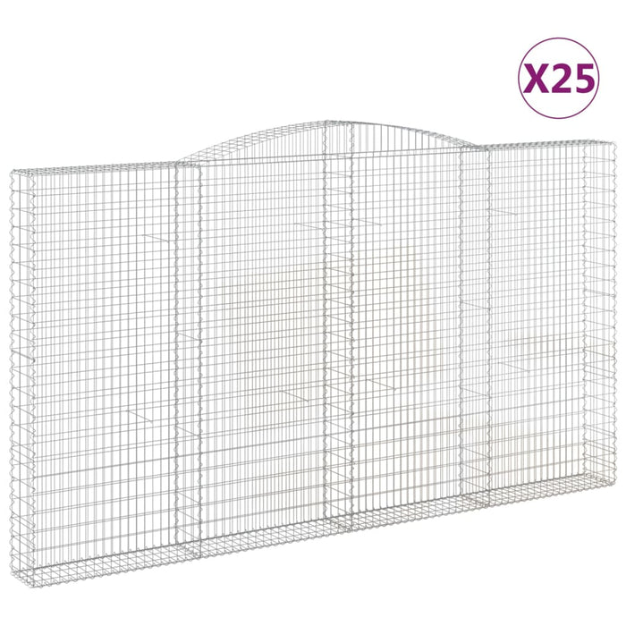 Coșuri gabion arcuite 25 buc, 400x30x220/240cm, fier galvanizat WALTI