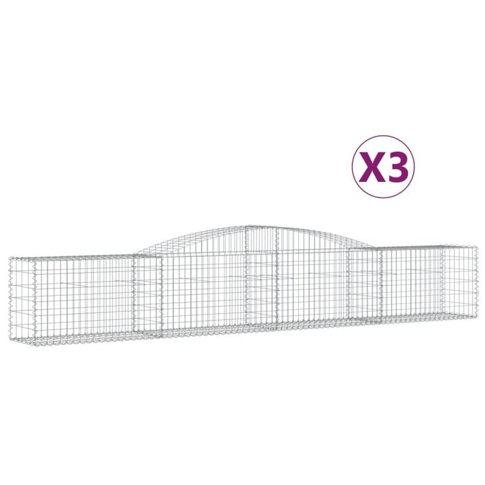 Coșuri gabion arcuite 3 buc, 400x50x60/80 cm, fier galvanizat - WALTI WALTI