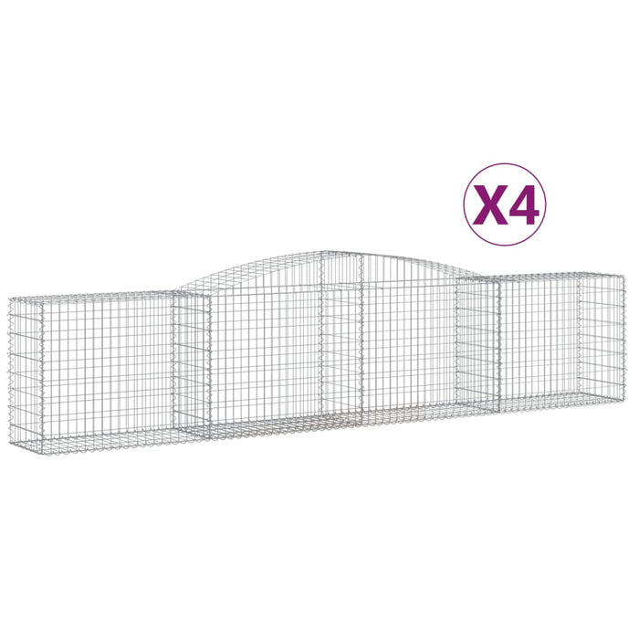 Coșuri gabion arcuite 4 buc, 400x50x80/100 cm, fier galvanizat - WALTI WALTI