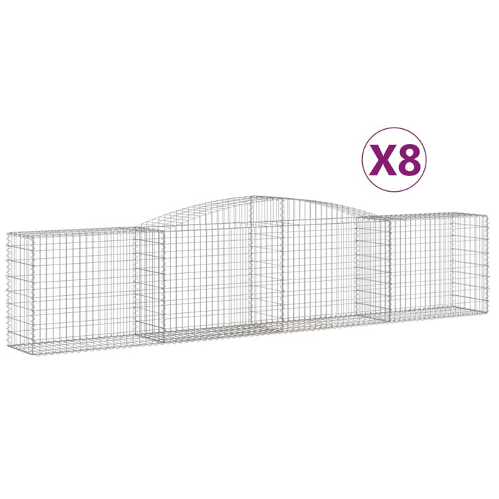 Coșuri gabion arcuite 8 buc, 400x50x80/100 cm, fier galvanizat - WALTI WALTI